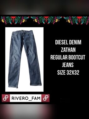 DIESEL DENIM | ZATHAN | REGULAR BOOTCUT JEANS |  SIZE 32x32 - MADE IN ITALY